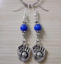 10Pair Baseball Glove Ball Earrings New Fashion Jewelry Vintage Blue beads Charm Drape Earrings For Woman Gift Fast shipping 2024 - buy cheap