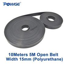 POWGE 10Meters PU Black HTD 5M Open Synchronous belt 5M-15mm Width 15mm Polyurethane steel Arc Tooth HTD5M Timing Belt pulley 2024 - buy cheap