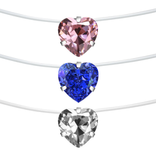 3 Colors Crystal Heart Pendant Necklace Women Fashion Fishing Line Clavicle Chain Necklace Simple Banquet Party Jewelry Gift 2024 - buy cheap
