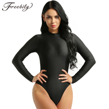 freebily Sexy Solid Color Turtleneck Skinny Bodysuits Women 2019 New Autumn Winter Keep Warm Long Sleeve Bodycon Sheer Bodysuit 2024 - buy cheap