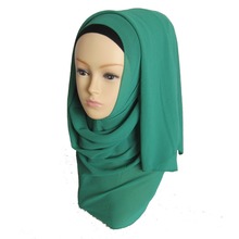 Último cachecol longo de chiffon liso h985, lenço hijab muçulmano, entrega rápida 2024 - compre barato