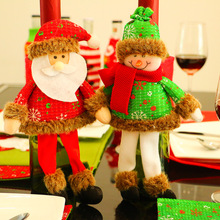 28*20CM 1Pcs With Legs Santa Snowman Wine Bottle Set Christmas Hat Hotel Dining Table Holiday Decorations For The Family 2024 - buy cheap