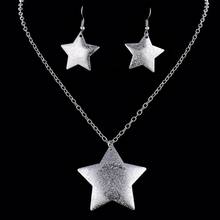 New Design Silver Plated Jewelry Set Cute Star Design Pendant Long Chain Necklace Drop Earring For Women 2024 - buy cheap