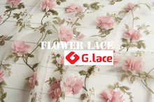 GLace 3Y/Lot organza Tecido de malha 3D chiffon flor do laço para o vestido de DIY decoração material de cortina roupas accessoriesTX106 2024 - compre barato