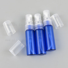 Mini botella de vidrio rellenable portátil, atomizador de perfume azul cobalto, 5 piezas, 4ml, con pulverizador de niebla, contenedor de fragancia de 4cc 2024 - compra barato