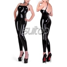 Suitop sleeveless latex black catsuit sexy rubber latex tights for women 2024 - buy cheap