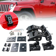 1 par de travas e trincos de capô de metal preto para jeep wrangler jk jku 2014-2019 2024 - compre barato