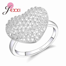 Nova moda 925 prata esterlina anéis para mulheres meninas bonito coração anel de casamento presente festa de noivado acessório 2024 - compre barato