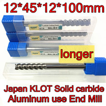 12*45*12*100mm petiole 12mm 1 pçs japão klot 3f sólido carboneto de alumínio uso end mill cnc ferramentas frete grátis 2024 - compre barato