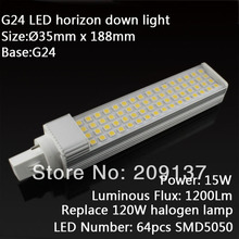 Рекламная цена LED Кукуруза свет 15 Вт 5050 SMD E27 G24 Светодиодные лампы освещение 85 ~ 265 В 64 светодиодов 64smd Гарантия 2 года CE ROHS 2024 - купить недорого