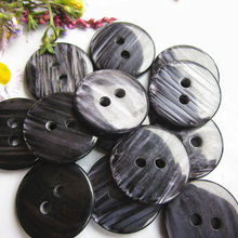 144pcs/lot  21.5mm 2 holes Bontique Black Marbling double bread coat buttons for sewing men clothing sewing supplies wholesale 2024 - buy cheap