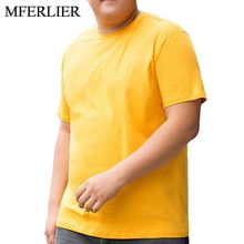 MFERLIER Summer men t shirt 5XL 6XL 7XL 8XL 9XL cotton Bust 145cm plus size tshirt men 2024 - buy cheap