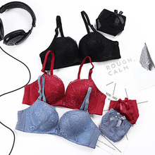 Sexy Lace Push Up Padded Bras Gathering Underwear Set Women 2019 New Fashion Lingerie Female Bra Set Front Closure 2024 - buy cheap