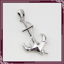 wholesale women 925 Sterling Silver Anchor Shape Jewelry Pendant, pearl pendant accessories 5pcs 2024 - buy cheap