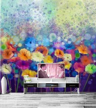 Custom vintage floral wallpaper,Abstract art flower wallpaper,hotel restaurant living room tv sofa wall bedroom papel de parede 2024 - buy cheap