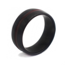 EKUSTYEE красная полоса нержавеющая сталь черные кольца для мужчин и женщин ювелирные изделия коктейльное женское кольцо ювелирные изделия обручальное кольцо женские кольца 2024 - купить недорого