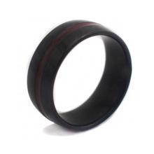 EKUSTYEE Red Stripe Stainless Steel Black Rings Men Women Jewelry Cocktail Women Ring Jewelry Wedding Band anillos mujer 2024 - buy cheap