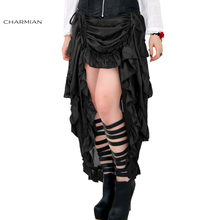 Charmian-Falda gótica Victoriana de talla grande para mujer, falda Sexy de estilo Steampunk con volantes negros para fiesta de verano, falda Vintage de cintura alta, alta-baja 2024 - compra barato