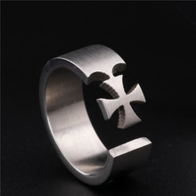 MANGOSKY Titanium Steel Men Style Finger Stainless Steel Cross Rings Engagement Ring For Lover 2024 - buy cheap