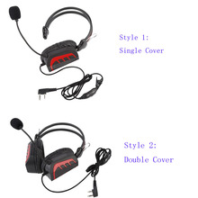 New K-Plug Over Head Single / Double Cover Aviation Headphone Headset Volume Control PTT Mic Speaker for Kenwood Baofeng Radio 2024 - buy cheap