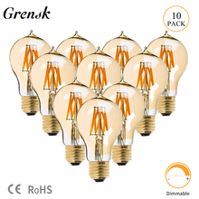 Grensk Led Bulb E27 A60 8W Dimmable Vintage Edison Filament Lights Bulb LED Lamp E27 220V Yellow 2200K Home Decorative Lighting 2024 - buy cheap