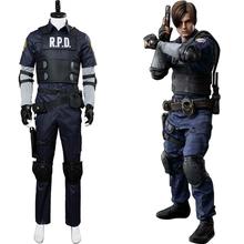 Leon Scott Kennedy Cosplay Costume Full Set Leon Police Uniform Outfit Adult Men Women Halloween Carnival Costume Custom 2024 - buy cheap