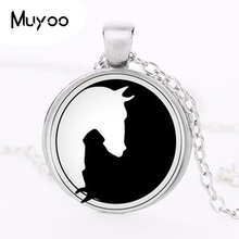 1 шт./лот Yin Yang Horse логотип 2 стиля круглое ожерелье с подвеской длинное эффектное колье ручной работы для женщин HZ1 2024 - купить недорого