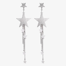 New personality trend temperament star long fine tassel earrings for female Christmas gifts 2024 - купить недорого