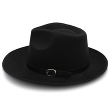 Chapéu tipo fedora para homens e mulheres, chapéu de feltro com aba larga de outono, tamanho 58cm 2024 - compre barato