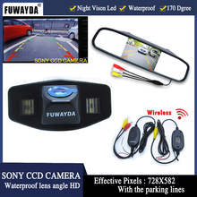 FUWAYDA Wireless car rear view backup parking camera+car monitor mirror TFT LCD for Honda Accord Pilot Civic Odyssey Acura TSX 2024 - buy cheap