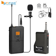 Fifine 20-Channel UHF Wireless Lavalier Lapel Microphone System with Bodypack Transmitter Lapel Mic  Receiver for camera/phones 2024 - buy cheap