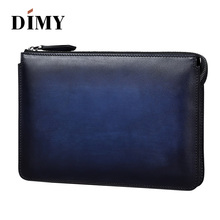 2018 new luxury Vinatge Men Leather  band Clutch Bag Male three zipped Document Bag Travel Clutches  Briefcase handbag promotion 2024 - buy cheap