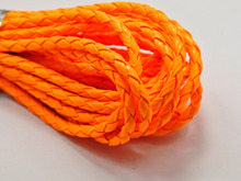16.4 fezes cor laranja neon trançado bolo couro joias cordão 4mm 2024 - compre barato