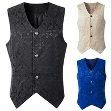 Medieval Renaissance Europe Romeo Stage Tuxedo Prince King Vest Jacket Waistcoat Gothic Pirate Halloween Cosplay Costume 2024 - buy cheap