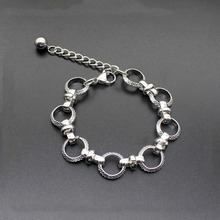 Pulseira de titânio de aço inoxidável, pulseira simples de aço inoxidável com estampa, jóias para homens selvagens 2024 - compre barato