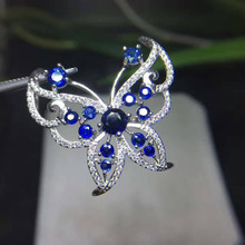natural Multicolor tourmaline Pendant natural blue sapphire pendant 925 sterling silver Elegant butterfly Female party  jewelery 2024 - buy cheap
