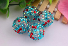 Kwoi vita 100pcs/lot 20mm clear base red/pink/aqua/aqua ab rainbow color Chunky  Resin Rhinestone Ball Beads for Chunky 2024 - buy cheap