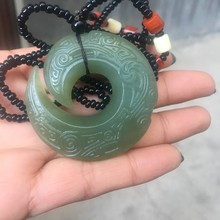 Натуральный Xinjiang Hetian Jades, Ретро стиль, ручная работа, ожерелье, кулон + ювелирный кулон 2024 - купить недорого