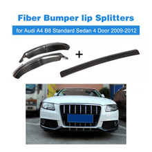 Carbon Fiber Bumper Splitters Front Bumper Lip Center And Apron Splitters for Audi A4 B8 Standard Sedan 4 Door 2009 - 2012 3PCS 2024 - buy cheap