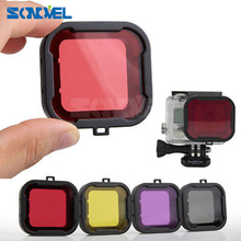 4colours/lot Lens Filter Diving Filters Gopro HERO action Camera Housing Case Underwater Len Converter for GoPro acessorios 4 3+ 2024 - buy cheap