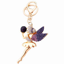 Creative Crystal Angel Keychain Fashion Bag Key Chain Ring Holder For Women Purse Charm Gift  Novelty Keyfobs Pendant R137 2024 - buy cheap