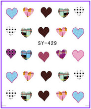 6 упак./лот, блестящая водяная наклейка для дизайна ногтей, наклейки для ногтей, милое сердце, День Святого Валентина, Бабочка, SY429-434 2024 - купить недорого
