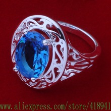 Посеребренное кольцо, посеребренное модное ювелирное изделие, дорогой синий камень/eknanbua blpakcwa AR375 2024 - купить недорого