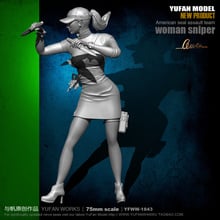 Yufan Model 1/24 Soldier Model  75mm Double-knife Cheongsam Beauty Assassin Resin Soldier  Unmounted Yfww-1843 2024 - buy cheap