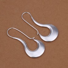 Free Shipping!!Wholesale 925 jewelry silver plated  Earring,silver plated   Fashion Jewelry,Flat Gloss Earrings SMTE338 2024 - buy cheap