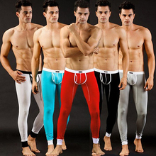 Men's Fashion Sexy U Convex Pouch Skinny Long Pants Thermal Underwear Leggings 2024 - buy cheap