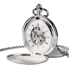 Женские карманные часы в стиле стимпанк, механические часы с серебристой подвеской, простые Стильные Часы с серебристым циферблатом 2024 - купить недорого