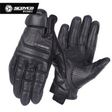 Guantes de carreras transpirables para motocicleta, guante de locomotora de dedo completo, de cuero de vaca, para pantalla táctil, novedad de verano de 2019 2024 - compra barato