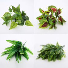 Hot sale 26styles Simulation grass green plant artificial persian leaves flower wall hanging plants home wedding shop decoration 2024 - buy cheap