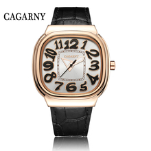 Женские кварцевые часы на кожаном ремешке, розовое золото 2024 - купить недорого